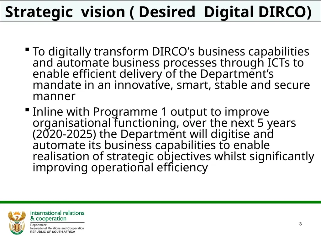 DIGITAL STRATEGY 2020- 2025 IMPLEMENTATION UPDATE - slide 3 of 18