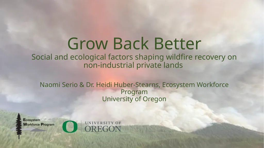 Grow Back Better Social and ecological factors - slide 1 of 12