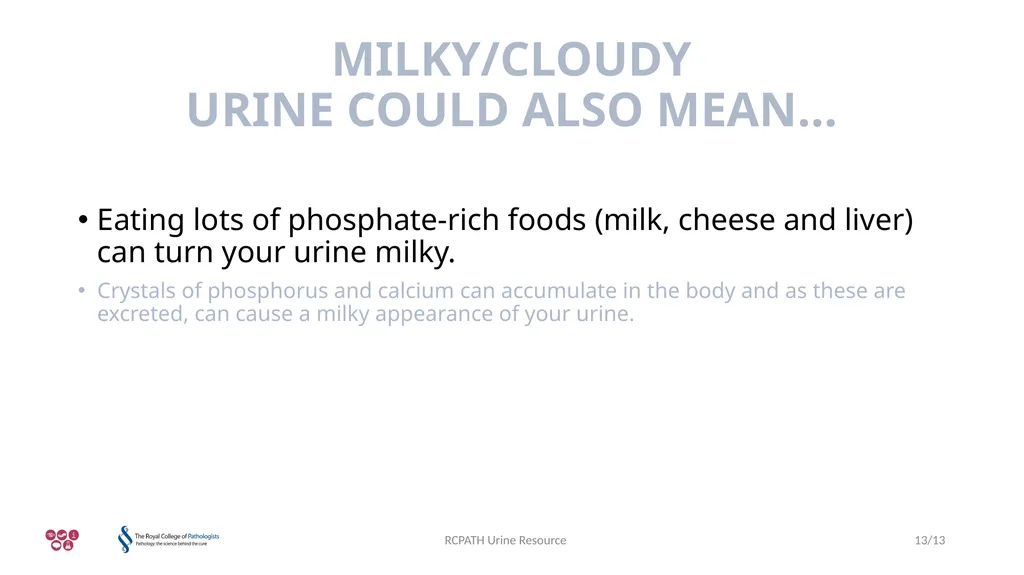 URINE TROUBLE URINE RESOURCE RCPATH Urine Resource - slide 13 of 13
