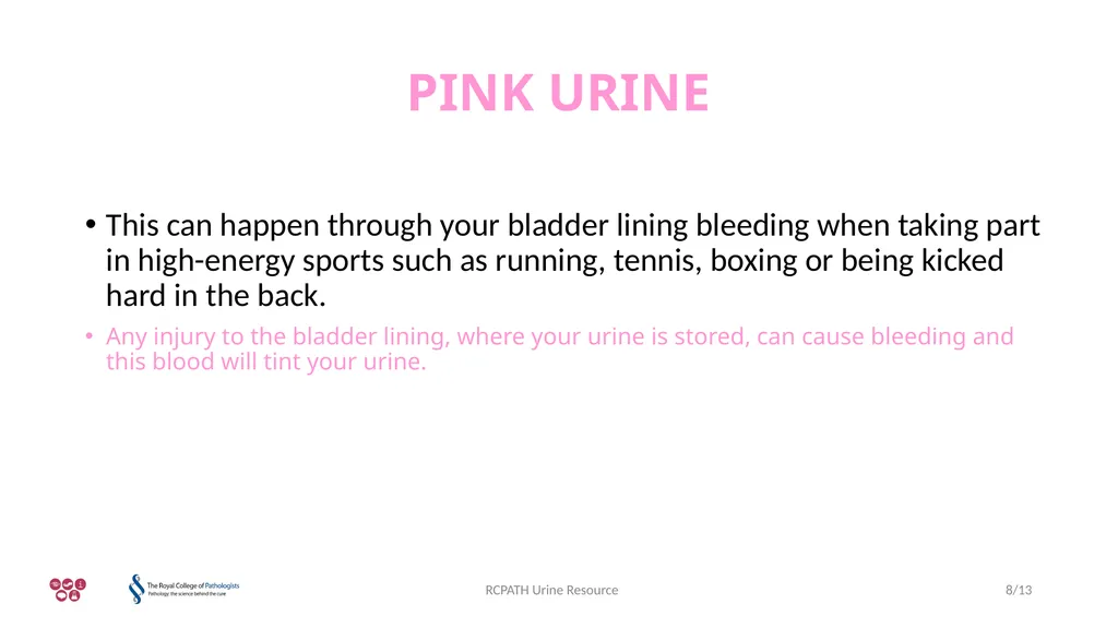 URINE TROUBLE URINE RESOURCE RCPATH Urine Resource - slide 8 of 13