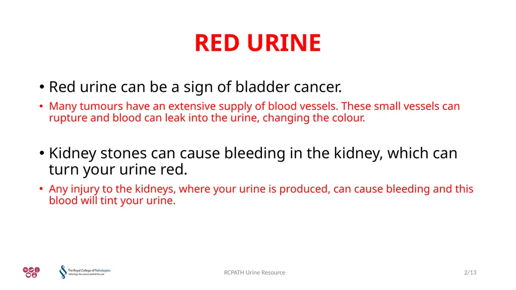 URINE TROUBLE URINE RESOURCE RCPATH Urine Resource - slide 2 of 13