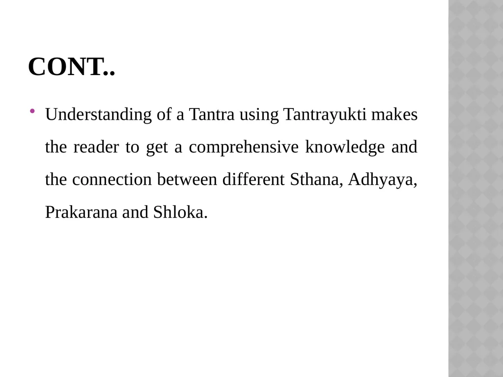 TANTRAYUKTI And ITS APPLICATION IN THE - slide 104 of 105