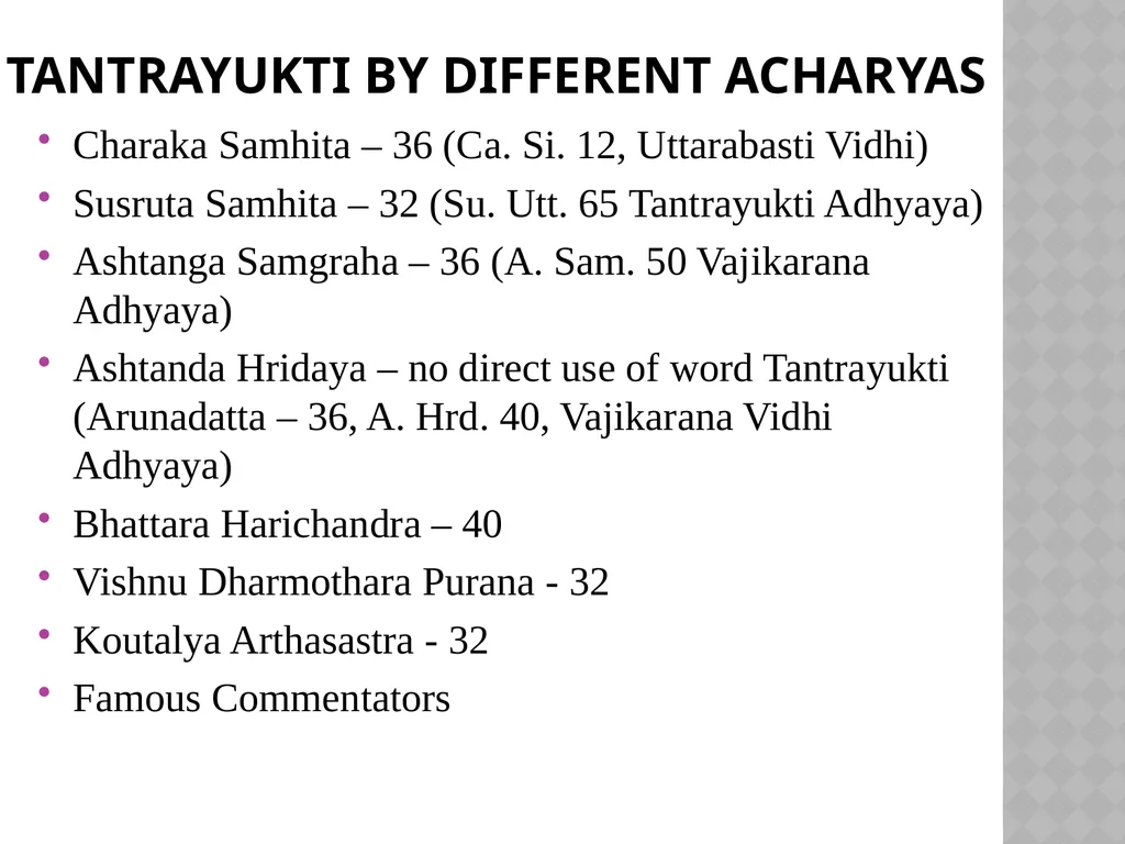TANTRAYUKTI And ITS APPLICATION IN THE - slide 6 of 105