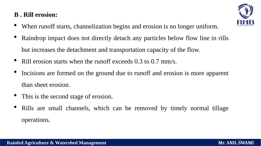 SOIL AND WATER CONSERVATION TECHNIQUES Delivered - slide 11 of 66