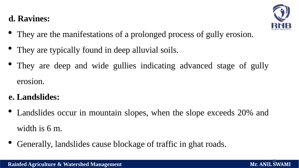 SOIL AND WATER CONSERVATION TECHNIQUES Delivered - slide 13 of 66