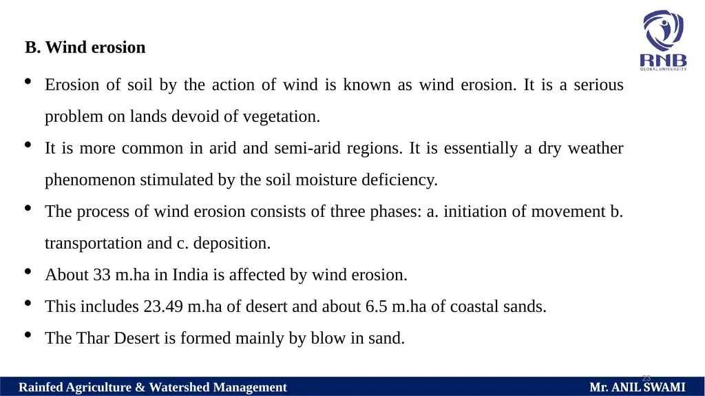 SOIL AND WATER CONSERVATION TECHNIQUES Delivered - slide 23 of 66