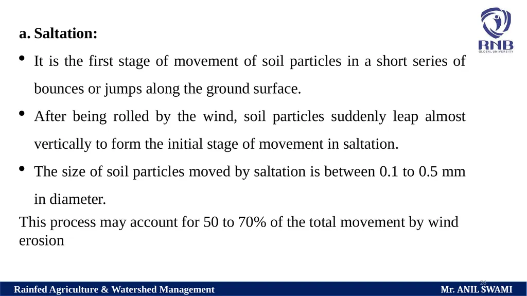 SOIL AND WATER CONSERVATION TECHNIQUES Delivered - slide 26 of 66