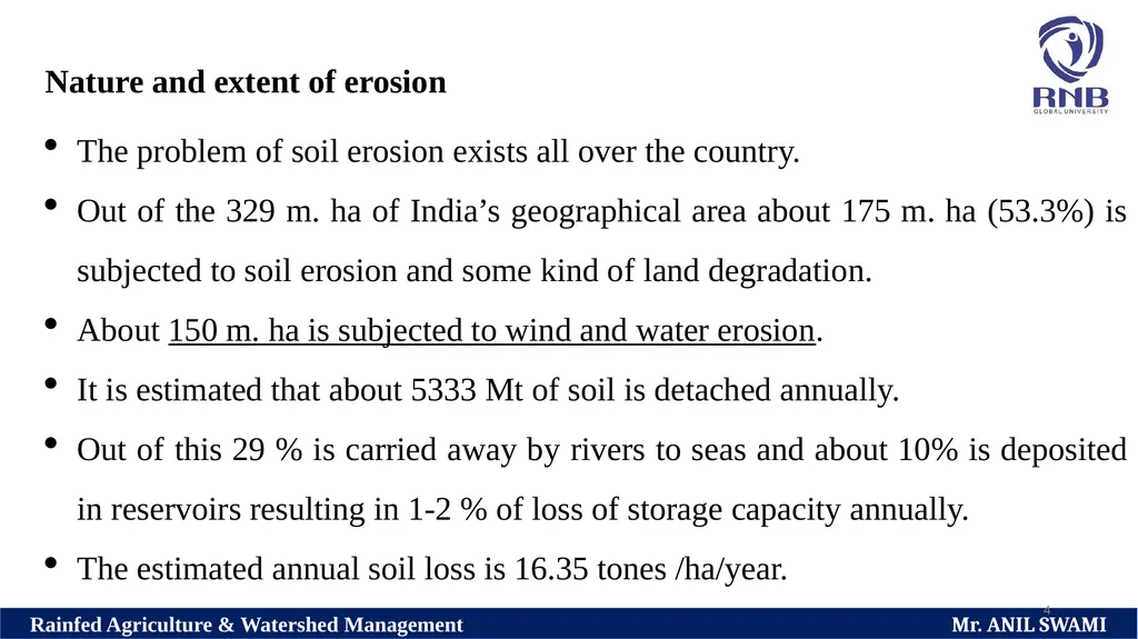 SOIL AND WATER CONSERVATION TECHNIQUES Delivered - slide 4 of 66