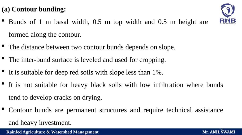 SOIL AND WATER CONSERVATION TECHNIQUES Delivered - slide 50 of 66