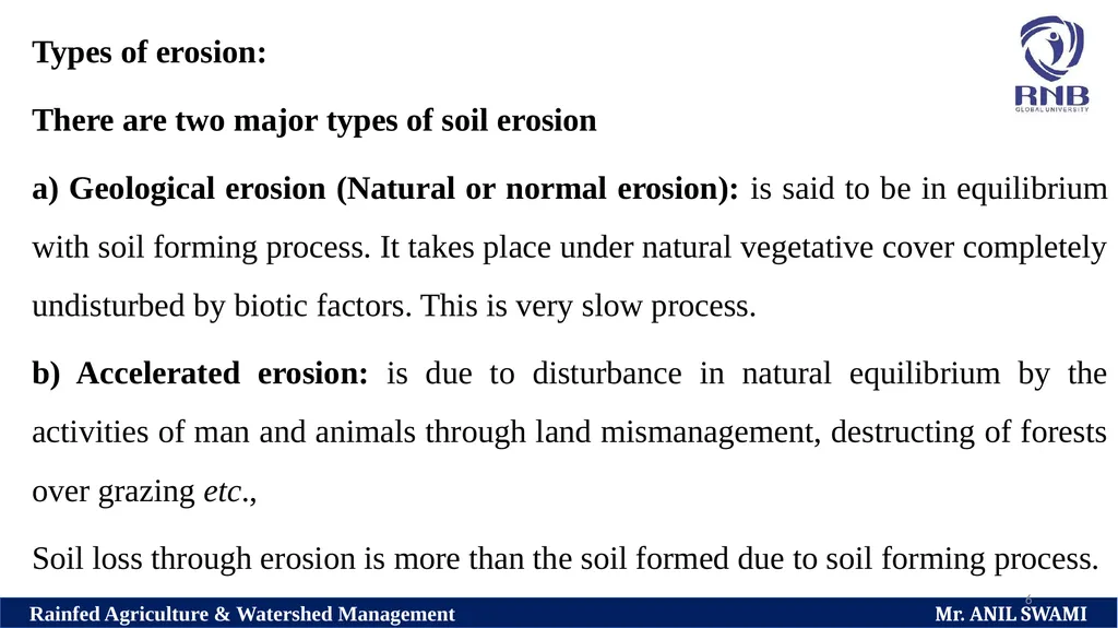 SOIL AND WATER CONSERVATION TECHNIQUES Delivered - slide 6 of 66