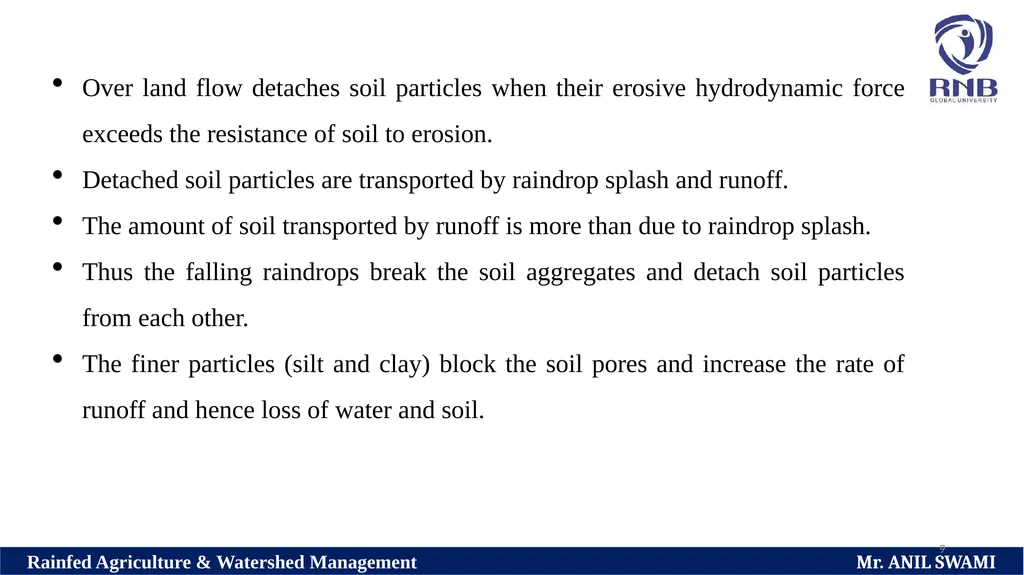 SOIL AND WATER CONSERVATION TECHNIQUES Delivered - slide 9 of 66