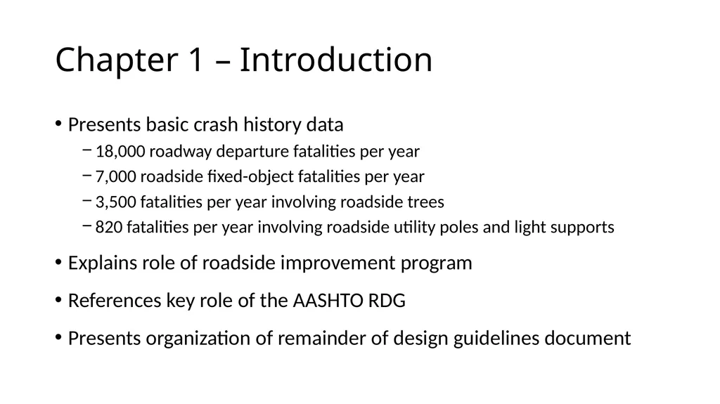 Proposed Guidance for Fixed Objects in the - slide 7 of 22