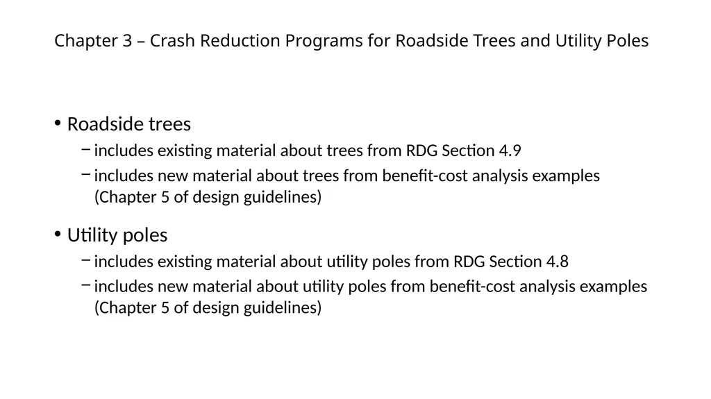 Proposed Guidance for Fixed Objects in the - slide 9 of 22