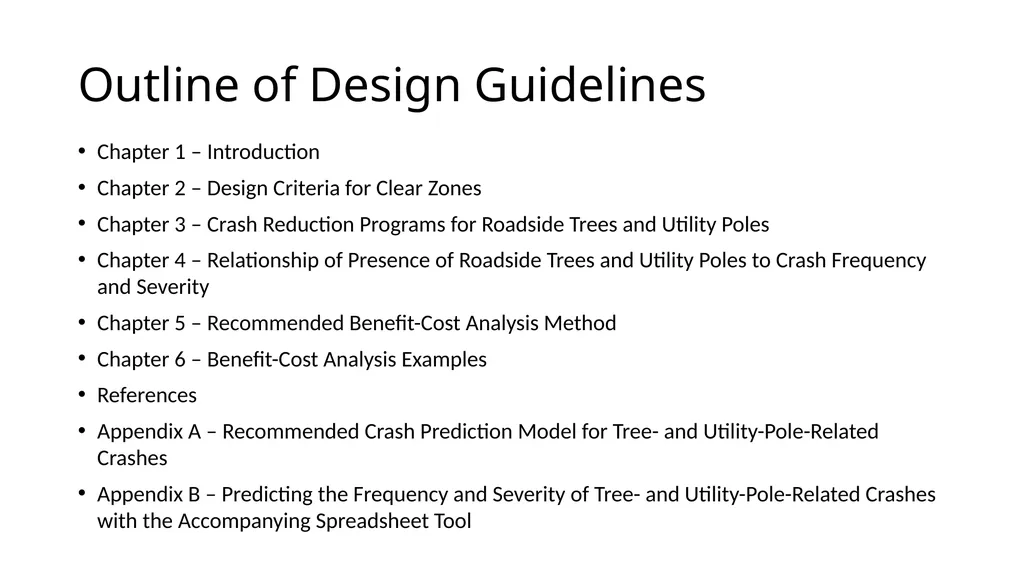 Proposed Guidance for Fixed Objects in the - slide 6 of 22