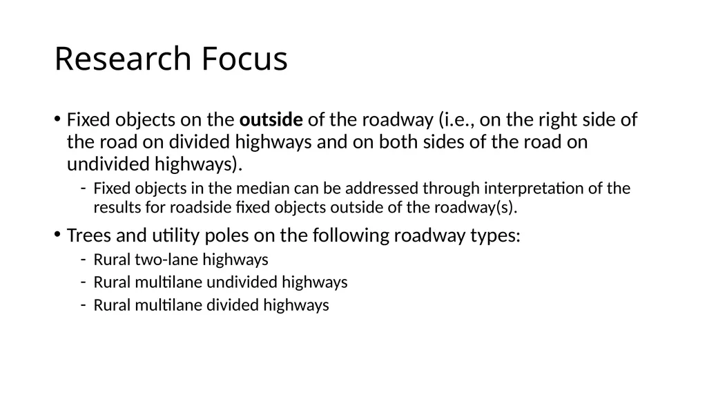 Proposed Guidance for Fixed Objects in the - slide 5 of 22