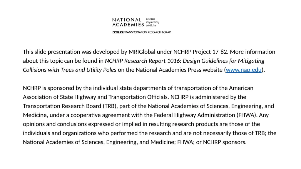 Proposed Guidance for Fixed Objects in the - slide 2 of 22