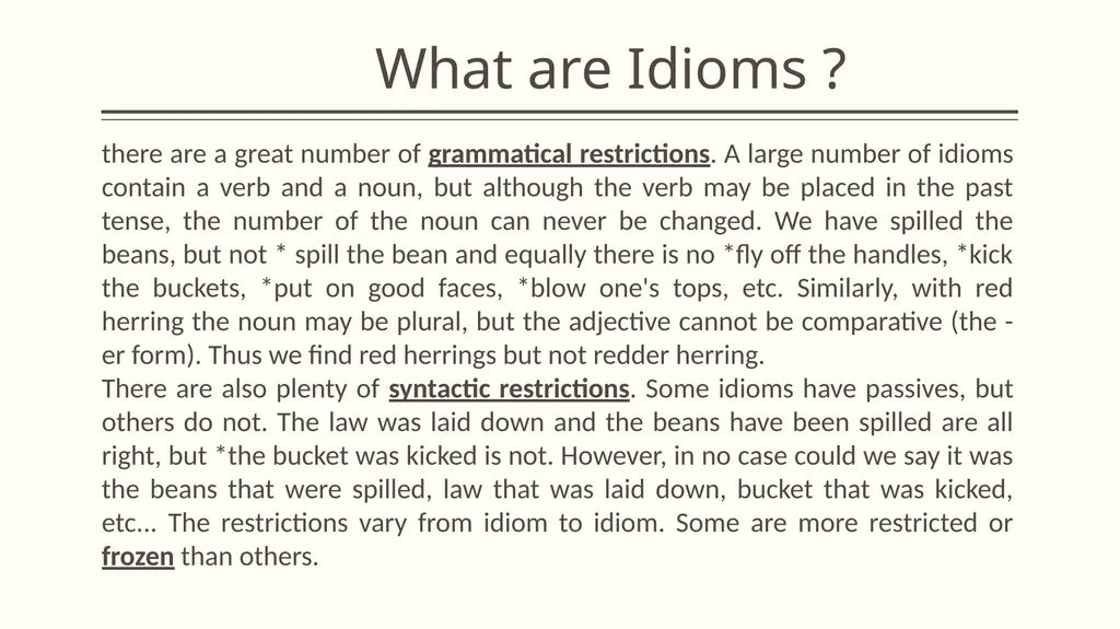 Collocation and idiom What is collocation ? - slide 19 of 24