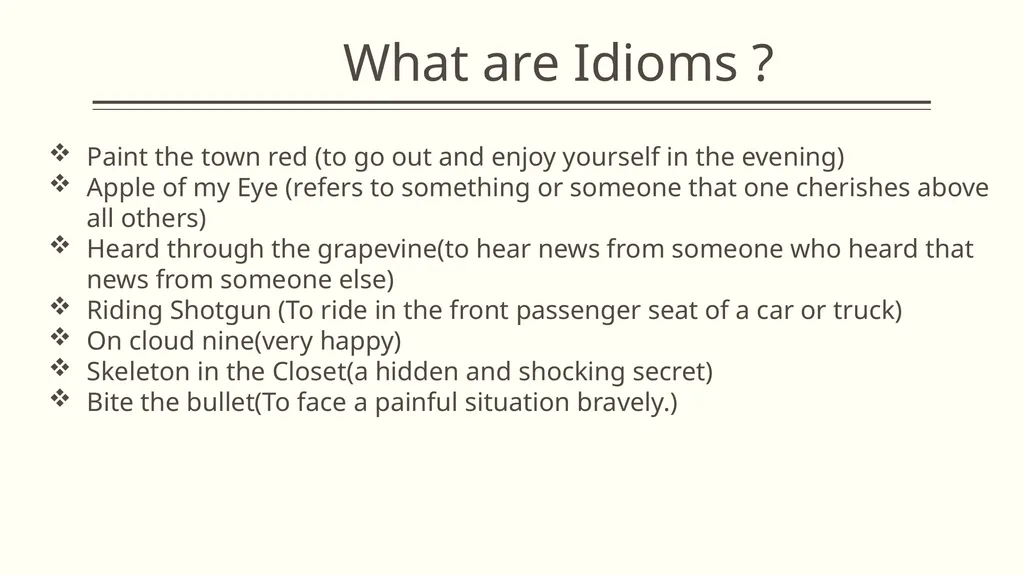 Collocation and idiom What is collocation ? - slide 23 of 24