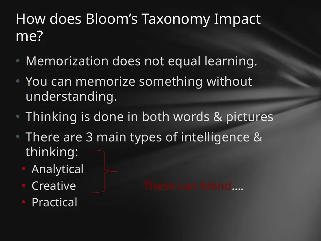 Metacognition & Higher Order Thinking Skills - slide 4 of 12