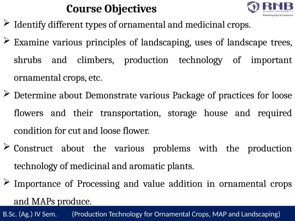 Course Name- Production Technology for Ornamental - slide 2 of 21