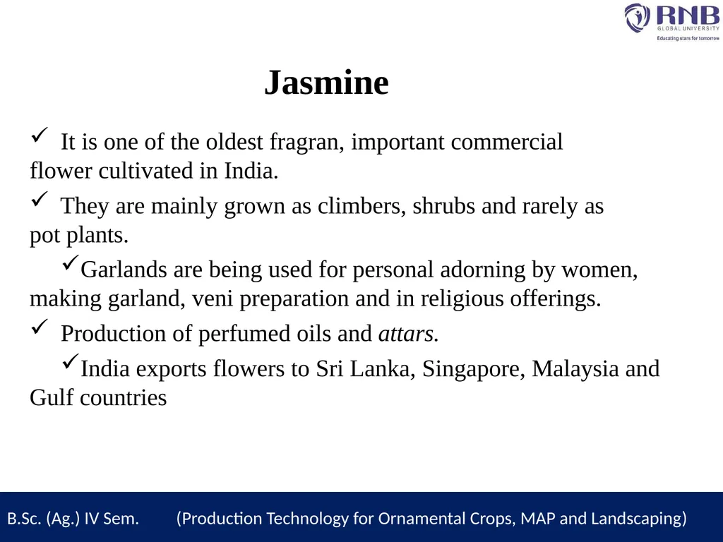 Course Name- Production Technology for Ornamental - slide 4 of 21