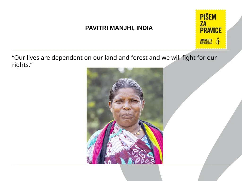 WRITE FOR RIGHTS 2018 PAVITRI MANJHI, INDIA - slide 2 of 4