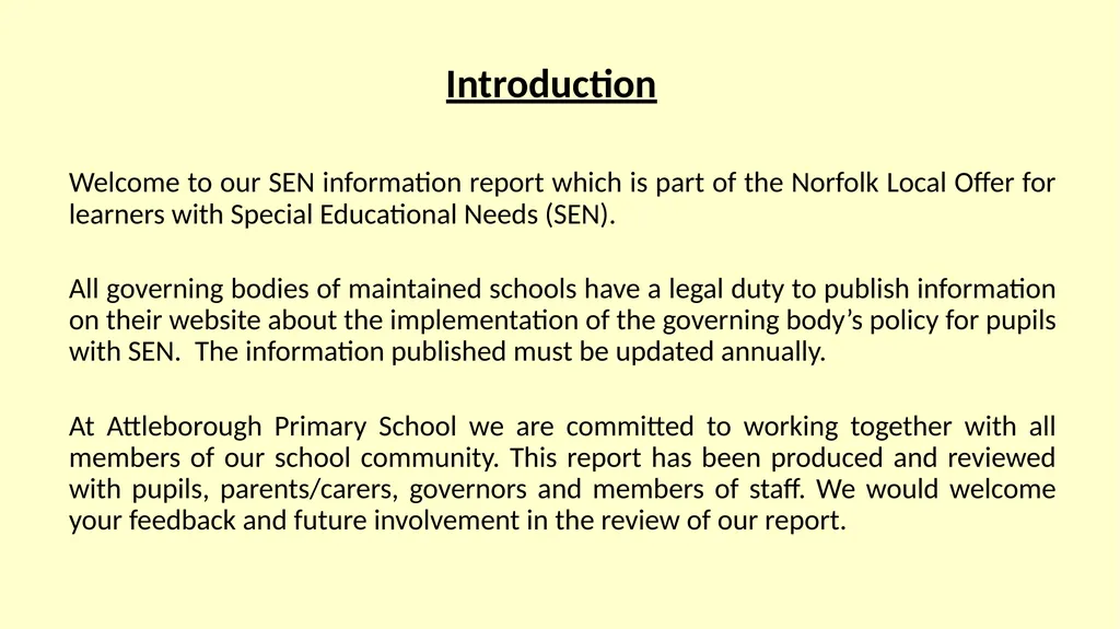 SEN Information Report for Attleborough Primary - slide 2 of 28