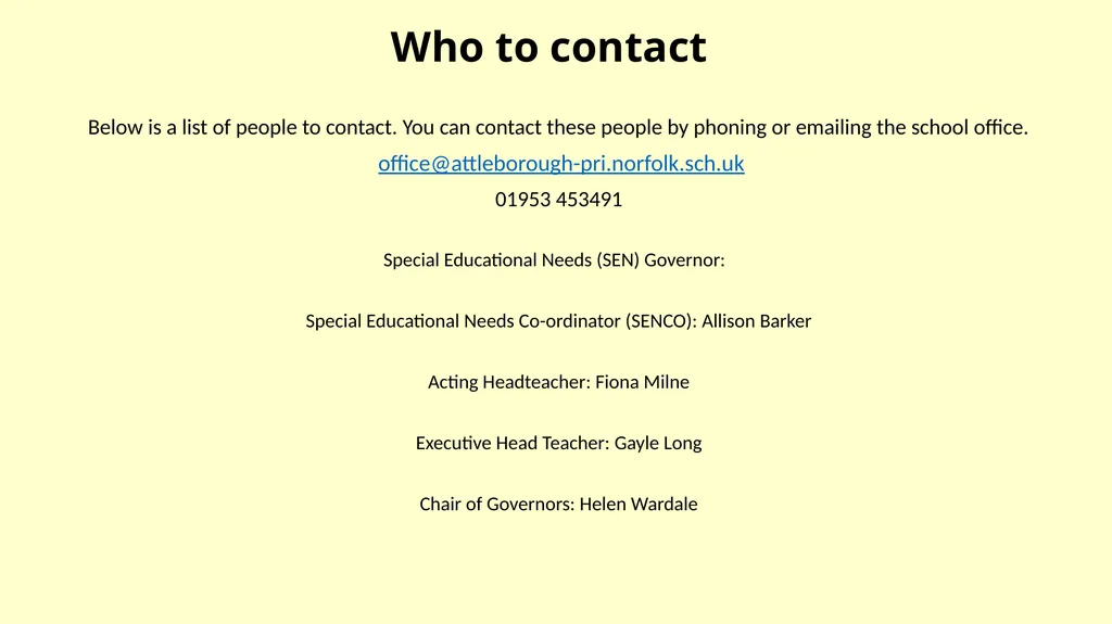SEN Information Report for Attleborough Primary - slide 3 of 28