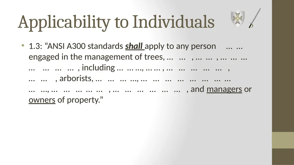 Wielding the A300 Standards: The Shield and the - slide 13 of 118