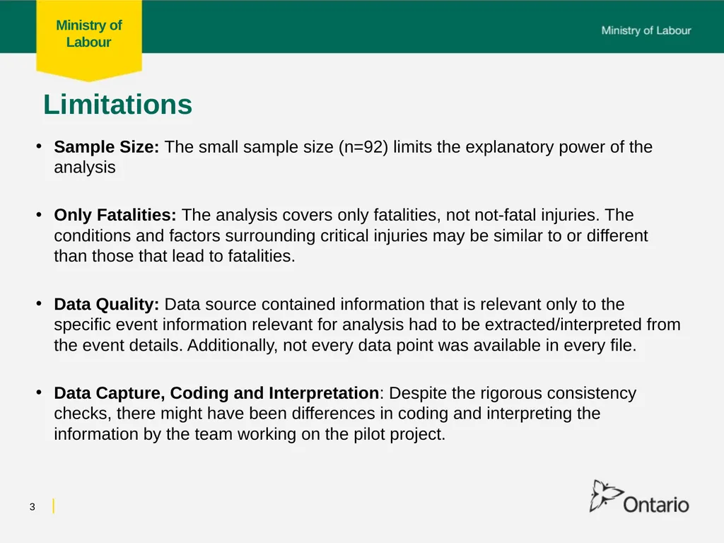 Fall from Heights Fatalities Analysis Prepared for - slide 3 of 34