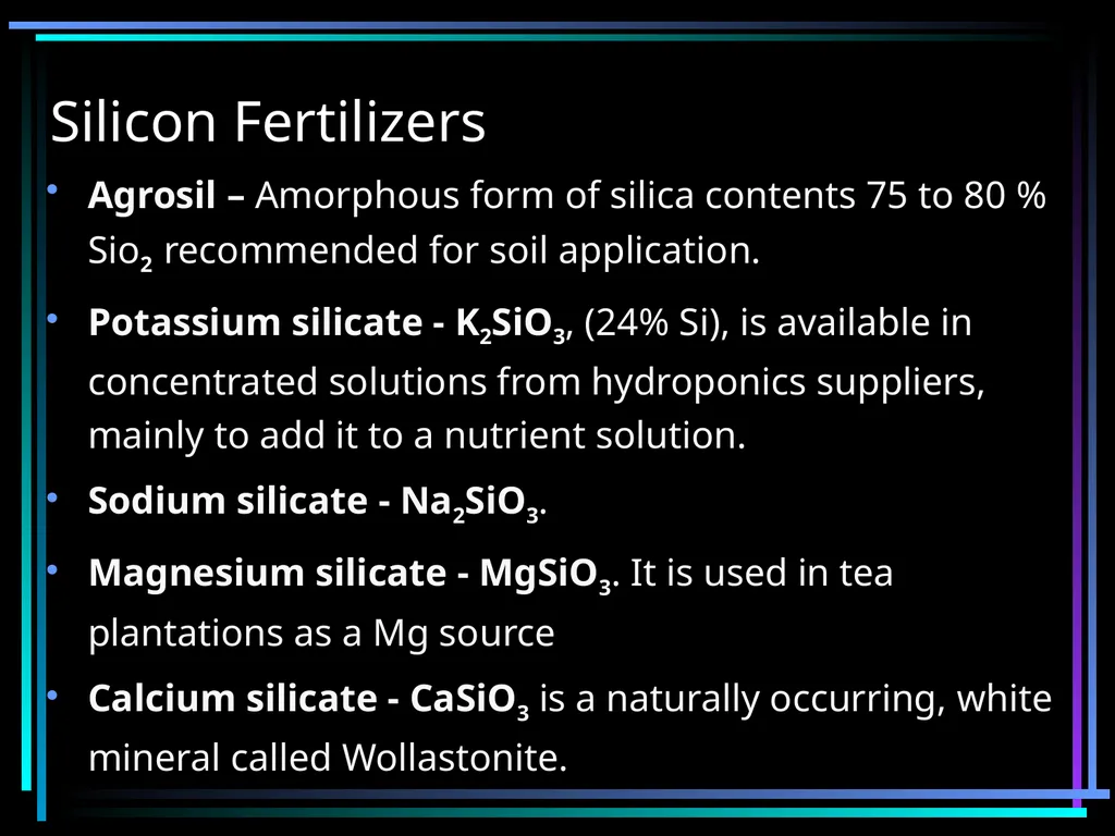 SILICON FERTILIZATION History Justius von Liebig - slide 19 of 23