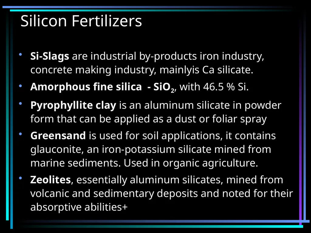 SILICON FERTILIZATION History Justius von Liebig - slide 20 of 23