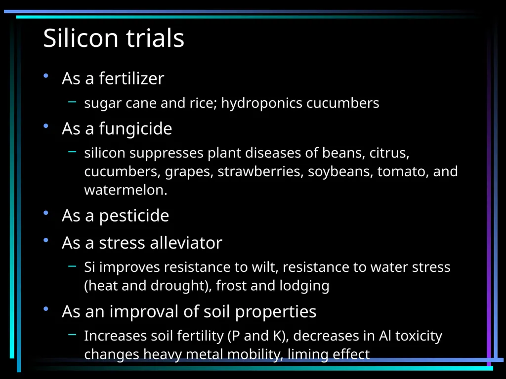 SILICON FERTILIZATION History Justius von Liebig - slide 12 of 23