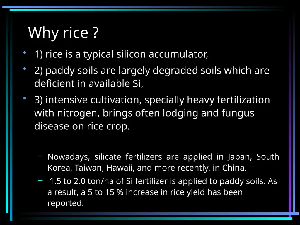 SILICON FERTILIZATION History Justius von Liebig - slide 10 of 23