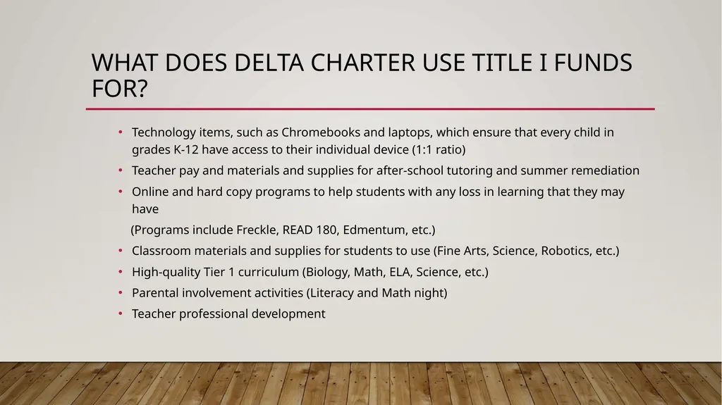 Delta charter school 2022-2023 Title I program - slide 4 of 12
