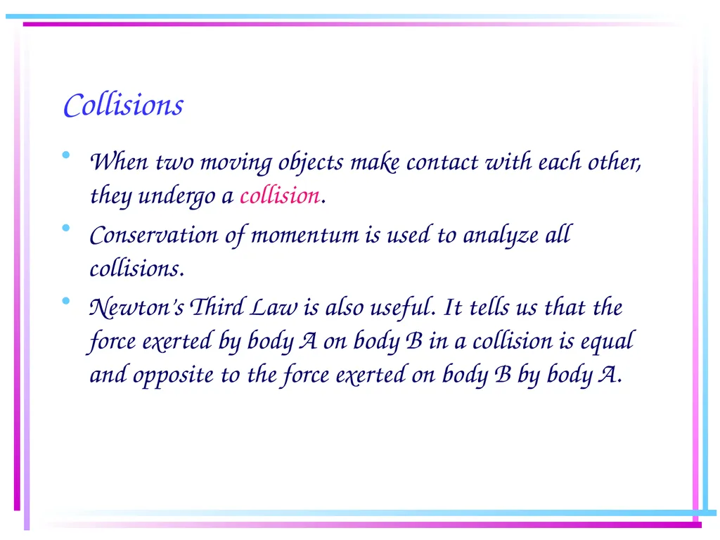 Law of Conservation of Momentum Law of - slide 8 of 17