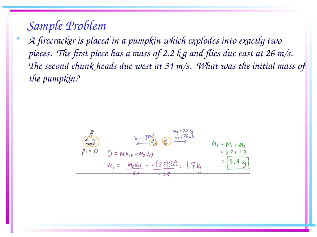 Law of Conservation of Momentum Law of - slide 7 of 17