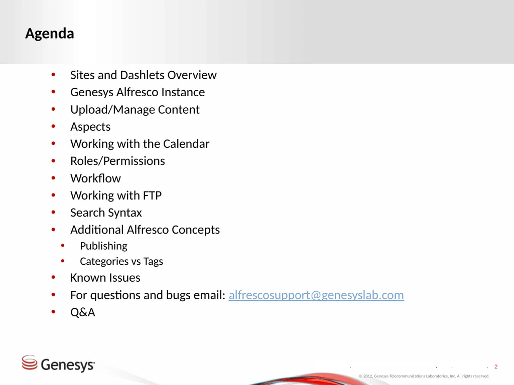 Alfresco Phase One Roll-Out Test changing again - slide 2 of 17