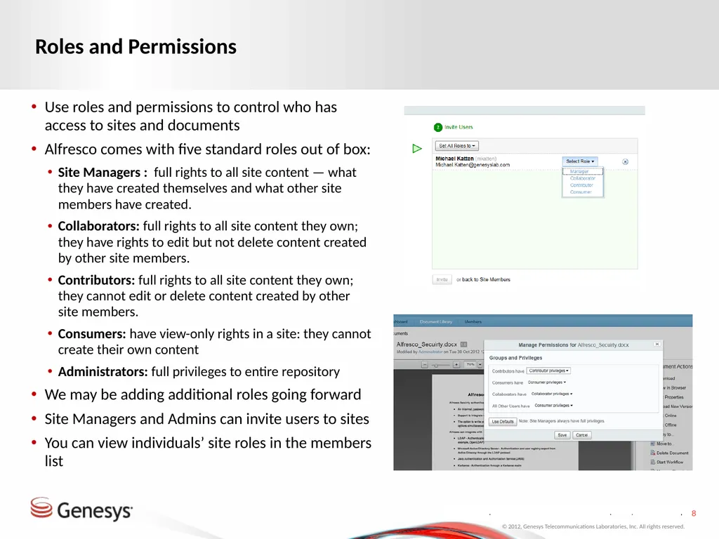 Alfresco Phase One Roll-Out Test changing again - slide 8 of 17