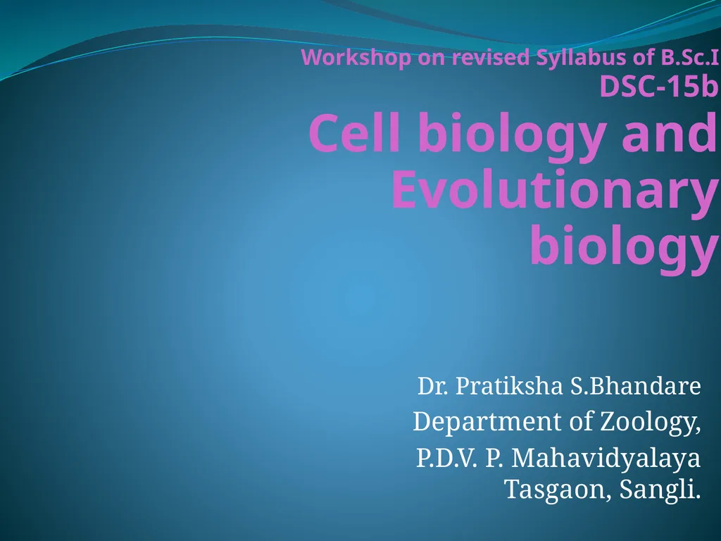 Workshop on revised Syllabus of B.Sc.I DSC-15b - slide 1 of 17