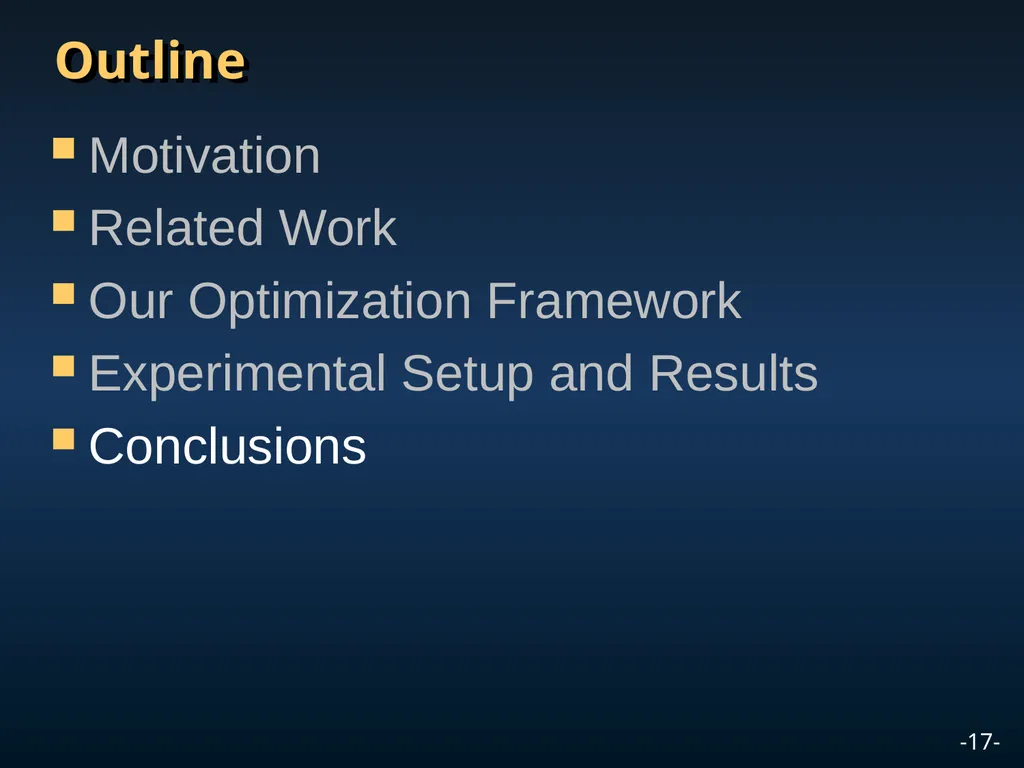 A Global-Local Optimization Framework for - slide 17 of 20