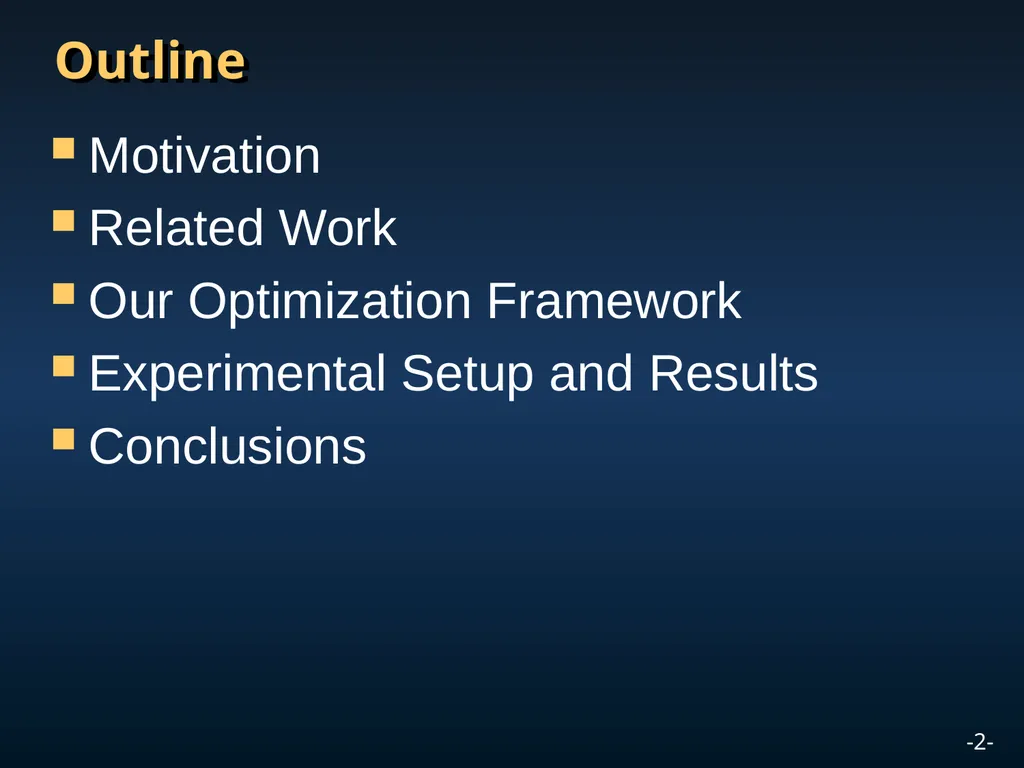 A Global-Local Optimization Framework for - slide 2 of 20