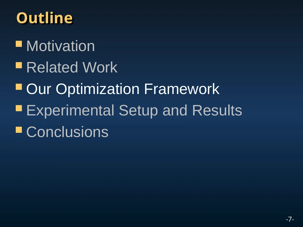 A Global-Local Optimization Framework for - slide 7 of 20