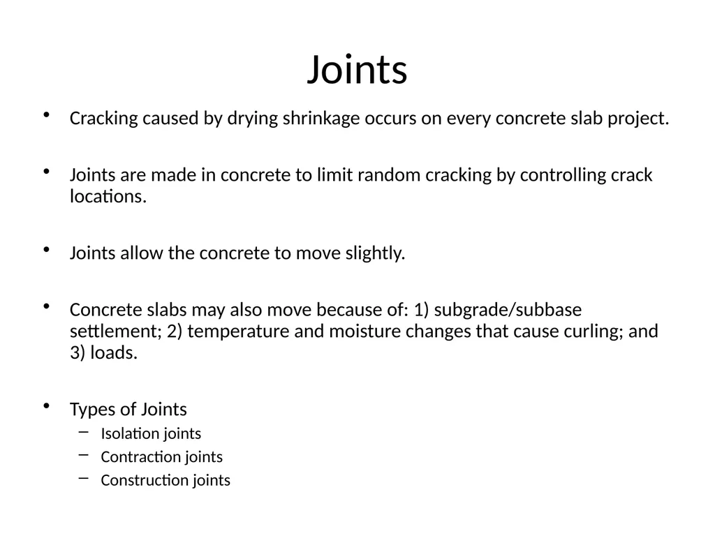 Jointing Chapter 8 Chapter Topics Isolation joints - slide 3 of 34
