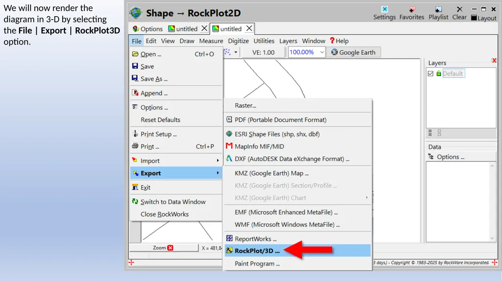 RockWorks Training Exercise 10.2 Importing a Shape - slide 10 of 17