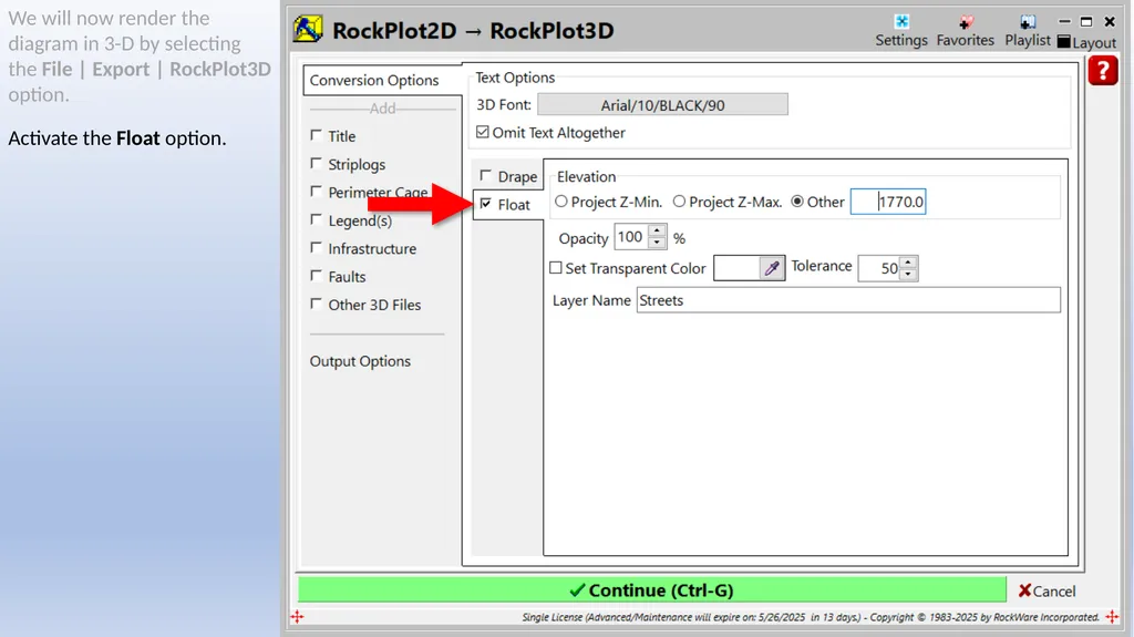 RockWorks Training Exercise 10.2 Importing a Shape - slide 11 of 17