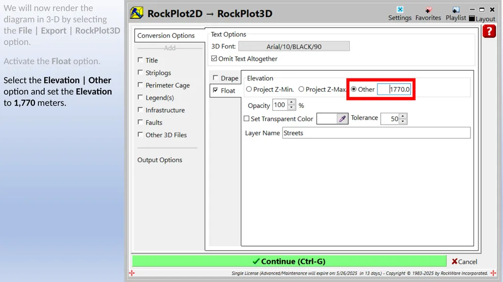 RockWorks Training Exercise 10.2 Importing a Shape - slide 12 of 17