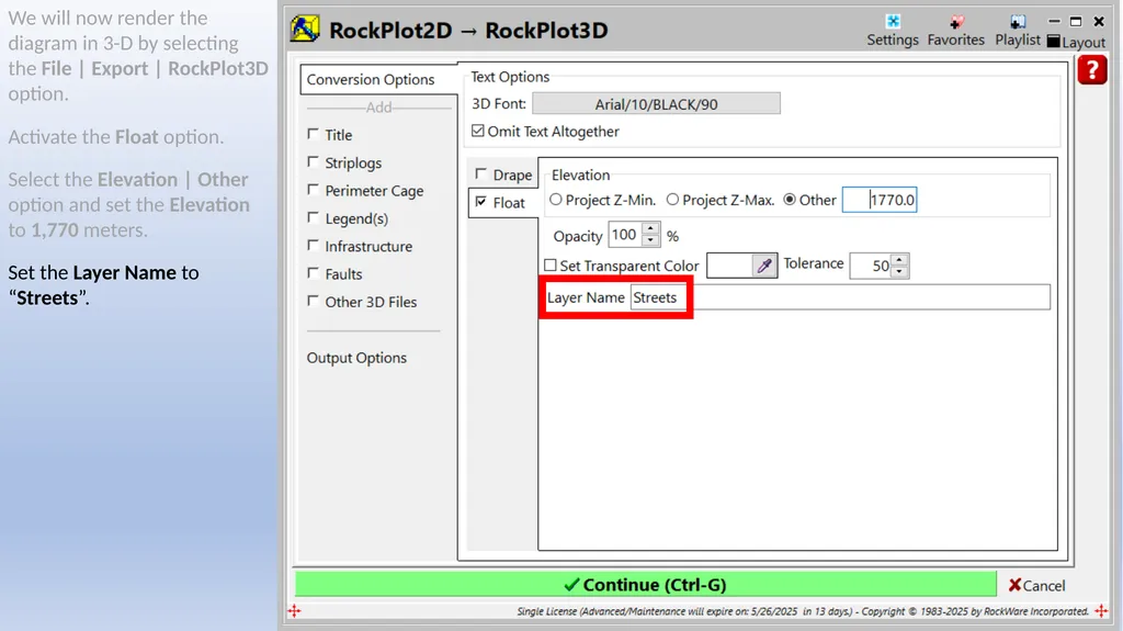 RockWorks Training Exercise 10.2 Importing a Shape - slide 13 of 17