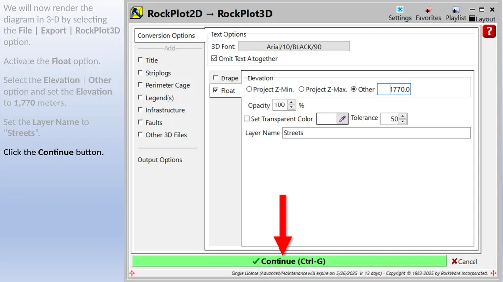 RockWorks Training Exercise 10.2 Importing a Shape - slide 14 of 17