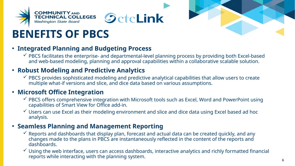 PBCS & TouchNet update Project Management Office - slide 6 of 19